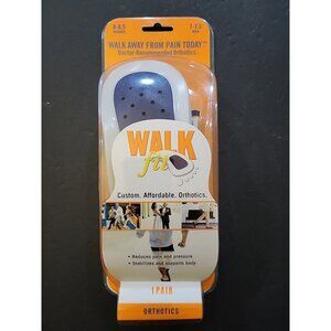 WALKFIT BLUE Orthotic Insoles Inserts Mens 7 - 7.5 & Womens 8 - 8.5 NEW SEALED